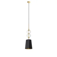Lampy sufitowe - Kaspa Czarna lampa wisząca COCO 11106102 abażurowy zwis nad stół - miniaturka - grafika 1