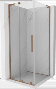 Mexen Velar L kabina prysznicowa rozsuwana 100x100 cm, transparent, miedź szczotkowana - 871-100-100-03-65 - Kabiny prysznicowe - miniaturka - grafika 1