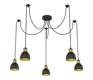Prezent 27525 - Żyrandol na lince MESCALA 5xE14/40W/230V pająk czarny - Lampy sufitowe - miniaturka - grafika 1