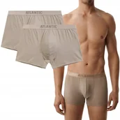 Majtki męskie - SZORTY MĘSKIE BOKSERKI Z MODALEM ATLANTIC 2BMH012 BEŻOWE 2PAK *M* - miniaturka - grafika 1
