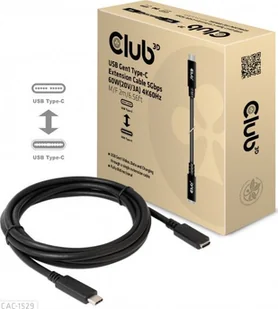 Club 3D CAC-1531 USB C GEN1 EXT CABLE 5GBPS 4K60HZ M/F 1M kabel USB 2 x USB C - Kable USB - miniaturka - grafika 1
