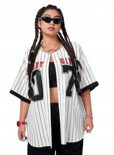 SHEIN PLUS KOSZULA Z KRÓTKIM RĘKAWEM NADRUK 46 ŁGR