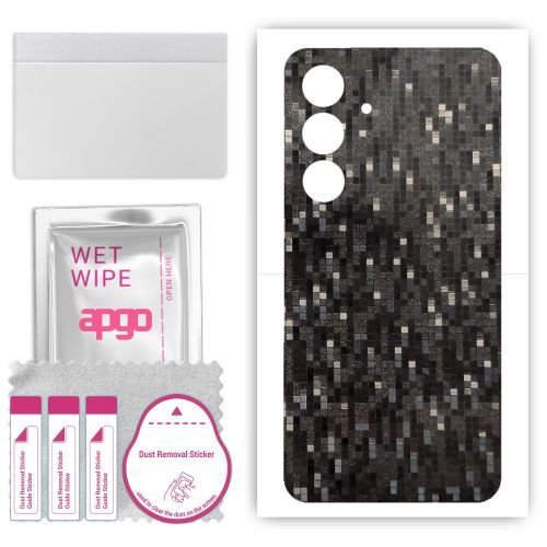 folia naklejka skórka strukturalna na TYŁ do Samsung Galaxy C55 - Carbon Pixel Czarny - apgo SKINS