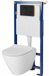 Cersanit Tech Line Opti Set B635 Zestaw Toaleta WC bez kołnierza + deska wolnoopadająca + stelaż podtynkowy WC + przycisk spłukujący WC S701-662 - Stelaże i zestawy podtynkowe do WC - miniaturka - grafika 3