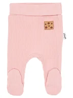 Śpiochy dla niemowląt - Dziewczęce półśpiochy bawełna prążkowana różowa Nicol,r.56 - miniaturka - grafika 1
