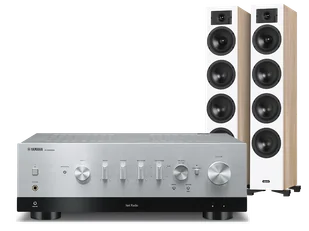 Yamaha MusicCast R-N1000A (srebrny) + Diva 6 (dąb) - Zestawy stereo - miniaturka - grafika 1