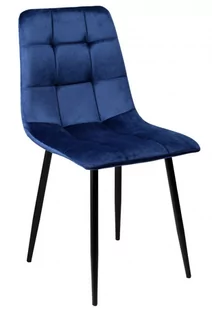 Krzesło aksamitne DENVER velvet Granatowe - Krzesła - miniaturka - grafika 2