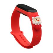 Etui i futerały do telefonów - Strap Xmas opaska do Xiaomi Mi Band 4 / Mi Band 3 świąteczny silikonowy pasek bransoletka czerwony (mikołaj 2) - miniaturka - grafika 1