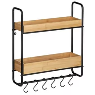 Półki łazienkowe - Półka na ścianę z wieszakami LOFT, dwupoziomowa, Wenko - miniaturka - grafika 1