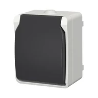 Gniazdka elektryczne - Gniazdo z uziemieniem Aqua Plus IP54 szare - miniaturka - grafika 1