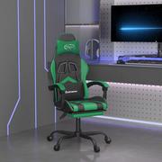 Fotele gamingowe - Lumarko Obrotowy fotel gamingowy z podnóżkiem, czarno-zielony - miniaturka - grafika 1
