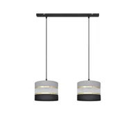 Lampy sufitowe - Żyrandol na lince HELEN 2xE27/60W/230V czarny/szary/złoty - miniaturka - grafika 1