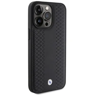 Etui BMW Leather Diamond Pattern na iPhone 15 Pro Max - czarne - Etui i futerały do telefonów - miniaturka - grafika 1