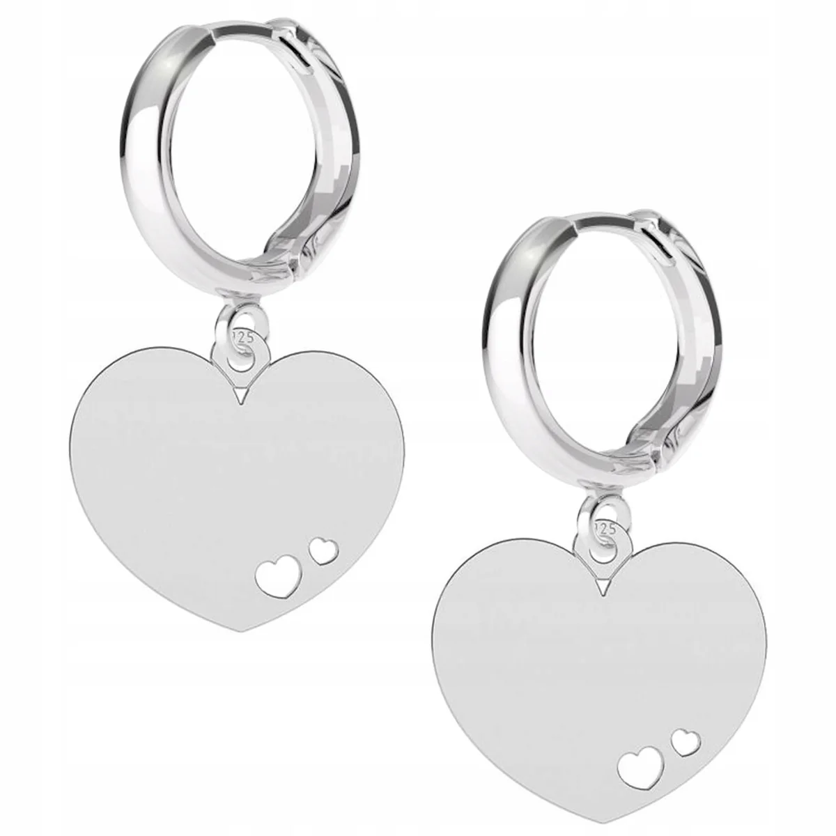 Kolczyki Srebrne Serca Serduszka Blaszki Heart Love Serce Serduszko SREBRO 925