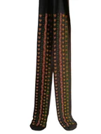 Rajstopy - KREBO Rajstopy Dziewczęce Granatowe w Kwiaty i Serca Rozmiar 128-134cm - miniaturka - grafika 1