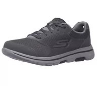 Buty trekkingowe męskie - Skechers Gowalk 5 Demitasse męskie sneakersy, Węgiel drzewny/czarny, 8 X-Wide - miniaturka - grafika 1