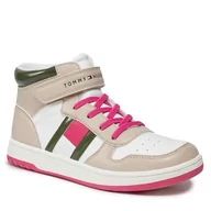 Buty dla dziewczynek - Sneakersy Tommy Hilfiger T3A9-32961-1434Y609 D Beige/Off White/Army Green Y609 - miniaturka - grafika 1