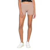 Spodenki damskie - Spodenki damskie Guess Denise dopasowane brązowe prążkowane-XS - GUESS - miniaturka - grafika 1