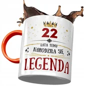 Kubki - Kubek Pomarańczowy na Urodziny 22 22gie 22-gie z Nadrukiem ze Zdjęciem + Opakowanie na prezent (wzór 04) - miniaturka - grafika 1