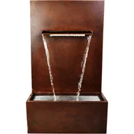 Fontanny ogrodowe - KÖHKO® Fontanna wodospadowa z oświetleniem LED Wysokość 100 cm Fontanna wodna ze stali corten 31008 - miniaturka - grafika 1