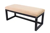 Ławki do przedpokoju - Emra Wood Design, Ławka na buty LPG-2 150 cm, czarne siedzisko gładkie, cappucino - miniaturka - grafika 1