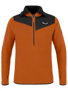 Swetry męskie - Salewa Sweter funkcyjny "Sella" w kolorze pomarańczowym - grafika 1