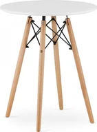 Stoły - Elior Biały okrągły stół w stylu skandynawskim - Emodi 3X - miniaturka - grafika 1