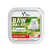 Mokra karma dla psów - Vetexpert raw paleo pate mini puppy beef 150g - wołowina tacka - miniaturka - grafika 1