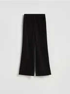 Spodnie damskie - Reserved - Sztruksowe spodnie flare - ciemnobrązowy - miniaturka - grafika 1