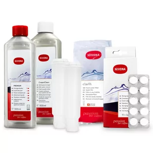 Zestaw NIVONA Filtr NIRF700 NIRF701 2 szt, NICC705 CramClean, NIRK703 Odkamieniacz 500ml, NIRT701 Tabletki Czyszczące 10szt - Akcesoria i części do ekspresów do kawy - miniaturka - grafika 1