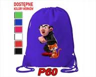 Torby szkolne - WOREK SZKOLNY NA WF BUTY SPORTOWY DLA DZIECKA SMERFY 5 WZORÓW + IMIĘ - miniaturka - grafika 1