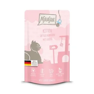 MjAMjAM mokra karma dla kota, kociąt, Quetschie, Kurczak z olejem z łososia 12x125 g - Mokra karma dla kotów - miniaturka - grafika 1