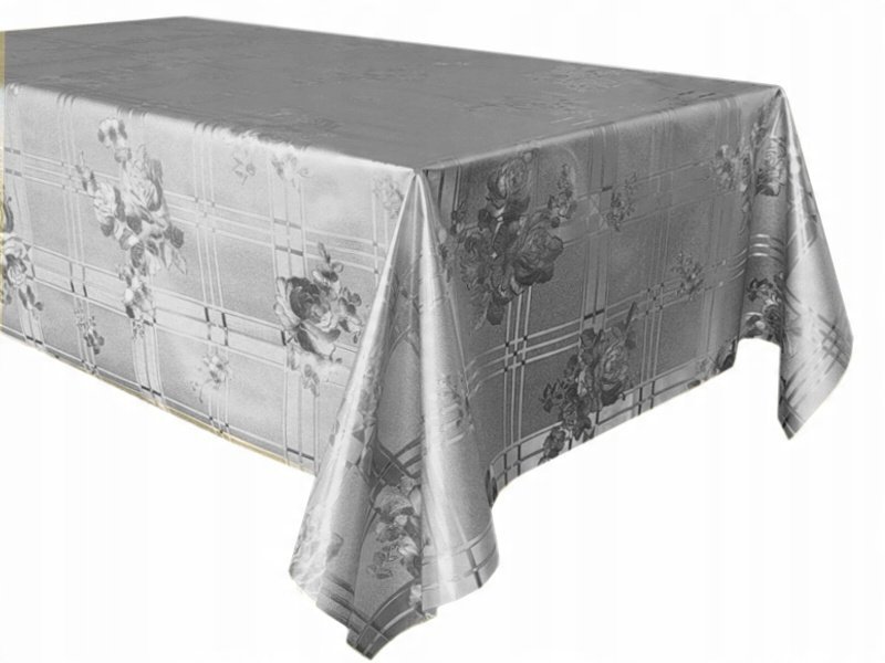 Obrus poliestrowy '' Srebrny ''180x140/1sztuka