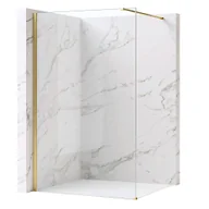 Kabiny prysznicowe - Rea Kabina prysznicowa Walk-In Rea Flexi Transparent / Brush Gold 130 - miniaturka - grafika 1