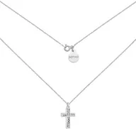 Biżuteria religijna - Srebrny naszyjnik z ażurowym krzyżem - miniaturka - grafika 1