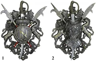 Dekoracyjny Herb Rycerski: 2 Halabardy+Szabla+Tarcza+Zdobienia (motyw NAPOLEONA i ZBROJA). - Miecze i maczety - miniaturka - grafika 1