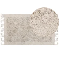 Dywany - Dywan shaggy bawełniany 80 x 150 cm beżowy BITLIS - miniaturka - grafika 1
