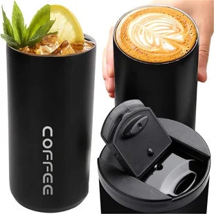 Termos kubek termiczny butelka bidon 400ml do kawy herbaty yerba mate Alogy Stalowy Czarny - Części i akcesoria do laptopów - miniaturka - grafika 13