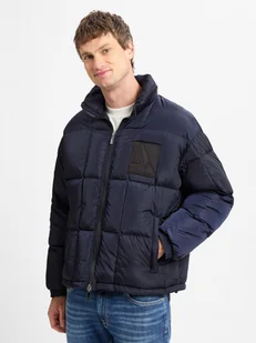 Armani Exchange Męska kurtka puchowa Mężczyźni niebieski jednolity, S - Kurtki męskie - miniaturka - grafika 1