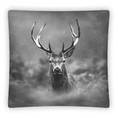 Pościel dla dzieci - Poszewka dziecięca 40x40 3D Jeleń poroże szara 852 - miniaturka - grafika 1