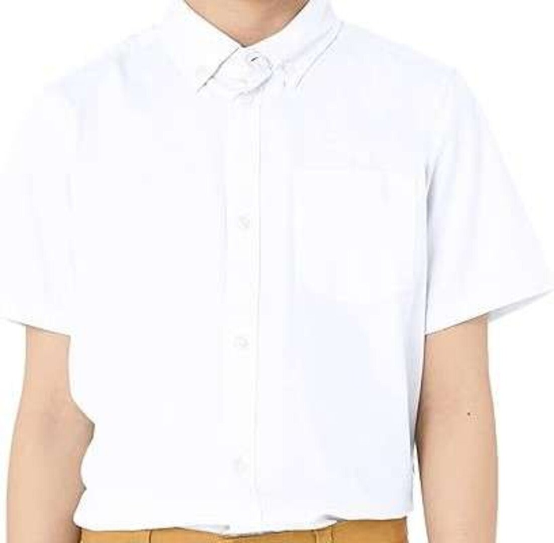 Amazon Essentials Koszula chłopięca krótki rękaw Plus XL (12) BIAŁA 2 szt.