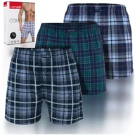 Majtki męskie - Cornette Bokserki Luźne Bawełniane W Kratkę BM222 Comfort 3 pak Rozmiar M - miniaturka - grafika 1