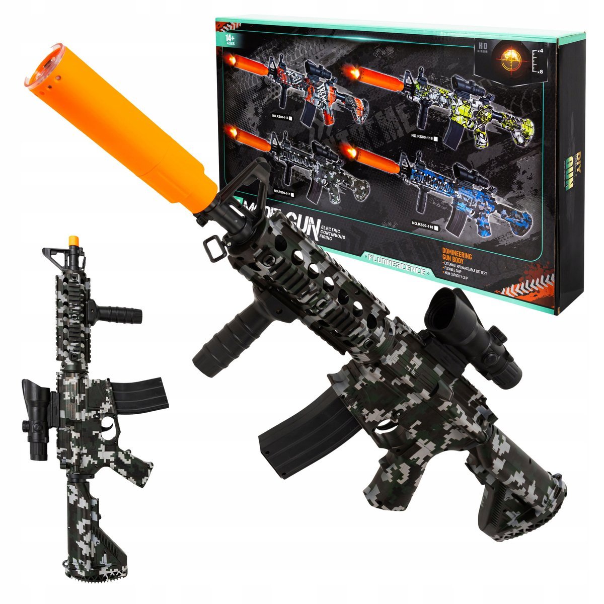 Karabin Elektryczny Automat Pistolet Na Akumulator Światło Led Duży 77 Cm