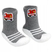 Skarpetki dla dzieci - Skarpety Z Gumową Podeszwą Do Nauki Chodzenia Z Elementem 3D Straż Chłopięce 22 - miniaturka - grafika 1