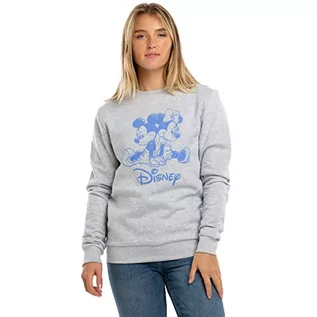 Bluzy damskie - DISNEY Damska bluza Minnie & Mickey Sketch, szary wrzosowy, XL - grafika 1