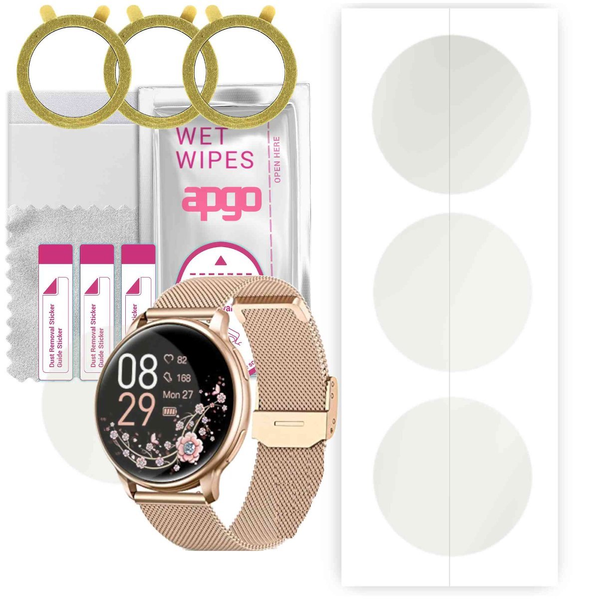 3x Folia hydrożelowa MATOWA do VvituaC LW27 - apgo Smartwatch Hydrogel MATTE Protection Ochrona na ekran smartwatcha