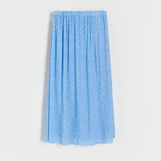 Spódnice - Reserved - Kopertowa spódnica z wiskozy - Niebieski - grafika 1