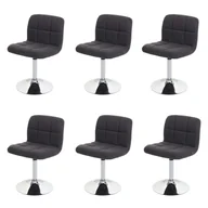 Krzesła - Zestaw 6 krzeseł do jadalni Kavala, krzesło kuchenne, tkanina/tekstylia chrom obrotowy certyfikat MVG ~ ciemnoszary - miniaturka - grafika 1