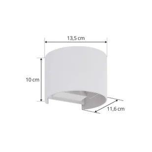 Lindby Nivar kinkiet zewnętrzny LED okrągły biały - Lampy ogrodowe - miniaturka - grafika 1