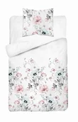 Pościel - Pościel 140x200 biała kolorowa kwiaty z jedną poszewką Bawełna - miniaturka - grafika 1